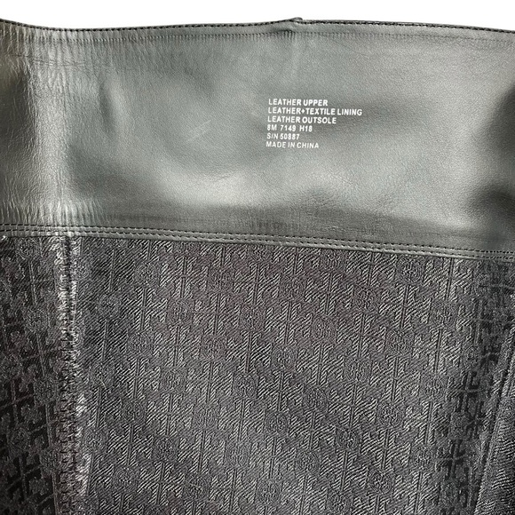 TORY BURCH Sophia Black Nappa Leather Tall Wedge Riding Boots - Picture 11 of 15